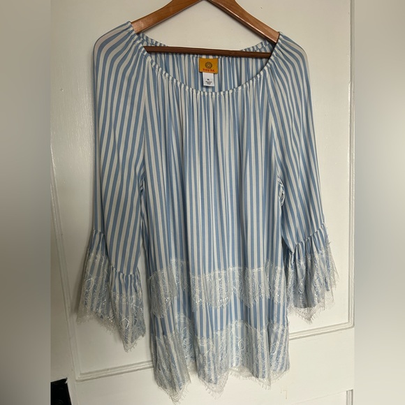 Ruby Road Lace Pinstripe Blouse - Picture 3 of 15